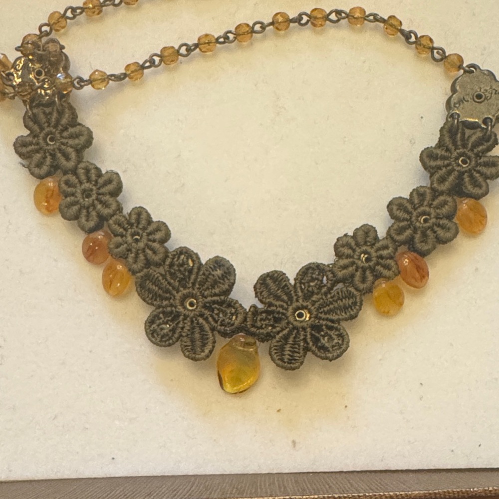 Michal Negrin Floral Necklace with Yellow and Blue Accents - Picture 5 of 6
